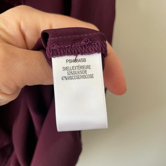 Parker Allie SILK Ruffles Tie Halter Neck Sleeveless Blouse Purple Small NEW - Picture 15 of 15